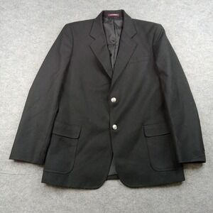 Nordstrom Blazer Jacket Womens 18R Black Wool Blend Lined‎ Notch Lapel Workwear